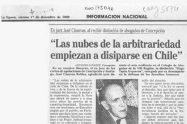 "Las nubes de la arbitrariedad empiezan a disiparse en Chile"  [artículo] Antonio Alvarez.