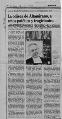 La Odisea de Altamirano, a ratos patética y tragicómica  [artículo].