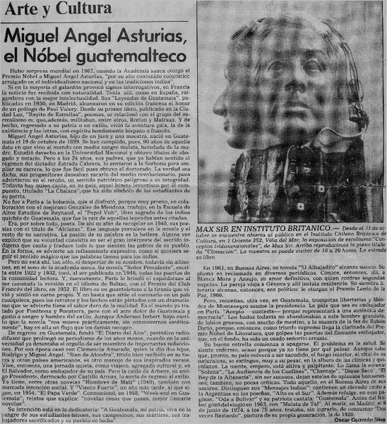 Miguel Angel Asturias, el Nobel guatemalteco