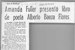 Amanda Fuller presentó libro de poeta Alberto Baeza Flores  [artículo].