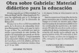 Obra sobre Gabriela, material didáctico para la educación  [artículo].