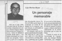 Un personaje memorable  [artículo] Luis Merino Reyes.