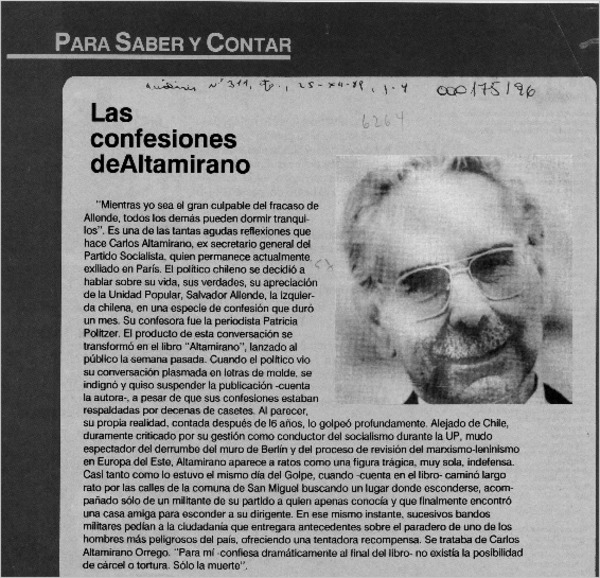 Las Confesiones de Altamirano  [artículo].