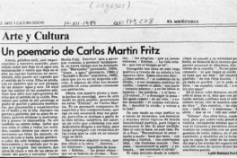 Un poemario de Carlos Martin Fritz  [artículo] León Santoro Funés.