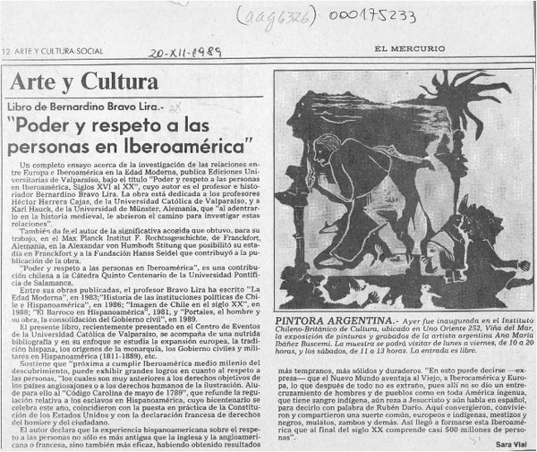 "Poder y respeto a las personas en Iberoamérica"  [artículo] Sara Vial.