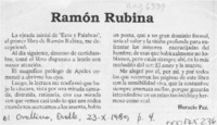 Ramón Rubina  [artículo] Horacio Paz.