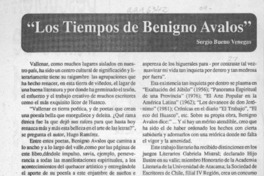 "Los tiempos de Benigno Avalos"  [artículo] Sergio Bueno Venegas.