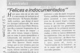 "Felices e indocumentados"  [artículo] Pacián Martínez Elissetche.