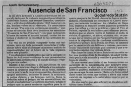"Ausencia de San Francisco"  [artículo] Adolfo Schwarzenberg.