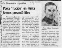Poeta "nacido" en Punta Arenas presentó libro  [artículo].