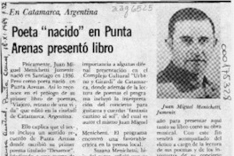 Poeta "nacido" en Punta Arenas presentó libro  [artículo].