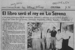 El libro será el rey en La Serena  [artículo] Samuel Valenzuela Y.
