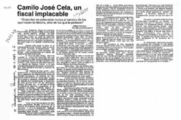 Camilo José Cela, un fiscal implacable  [artículo] Mauricio Barrena I.