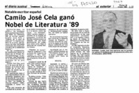 Camilo José Cela ganó Nobel de Literatura '89  [artículo].
