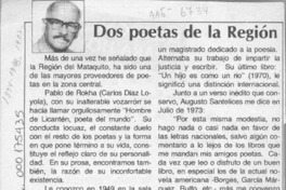 Dos poetas de la región  [artículo] Orlando Gutiérrez Salinas.