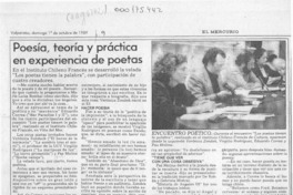 Poesía, teoría y práctica en experiencia de poetas  [artículo] Rosa Zamora.