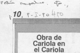 Obra de Cariola en el Cariola  [artículo].