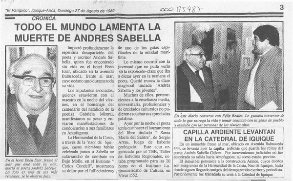 Todo el mundo lamenta la muerte de Andrés Sabella  [artículo].