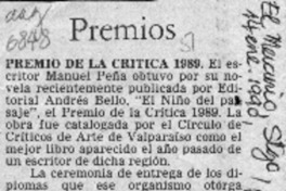 Premio de la Crítica 1989  [artículo].