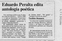 Eduardo Peralta edita antología poética  [artículo].