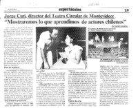 "Mostraremos lo que aprendimos de actores chilenos"  [artículo] Gastón González.