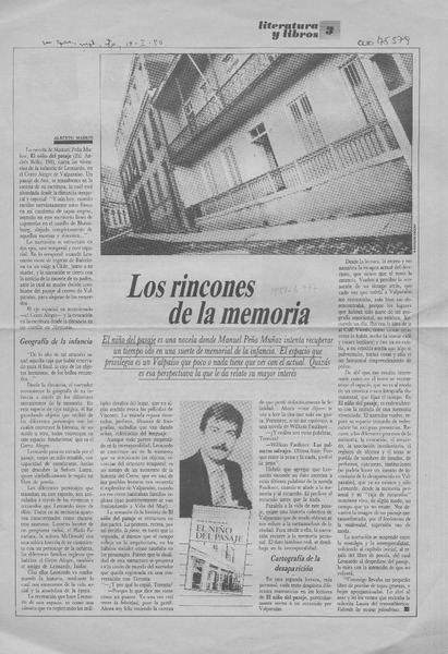 Los rincones de la memoria  [artículo] Alberto Madrid.