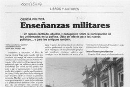 Enseñanzas militares  [artículo] Juan Ignacio González Errázuriz.