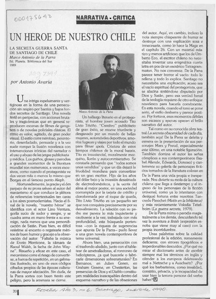 Un héroe de nuestro Chile  [artículo] Antonio Avaria.