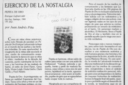 Ejercicio de la nostalgia  [artículo] Juan Andrés Piña.