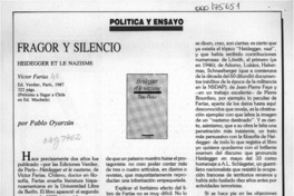 Fragor y silencio  [artículo] Pablo Oyarzún.