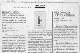 Teología  [artículo] Carlos Casale Rolle.