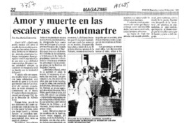 Amor y muerte en las escaleras de Montmartre  [artículo] Ana María Echeverría.