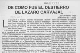 De cómo fue el destierro de Lázaro Carvajal  [artículo] Guillermo Trejo.