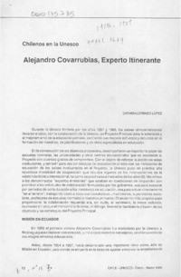 Alejandro Covarrubias, experto itinerante  [artículo] Carmen Lorenzo López.