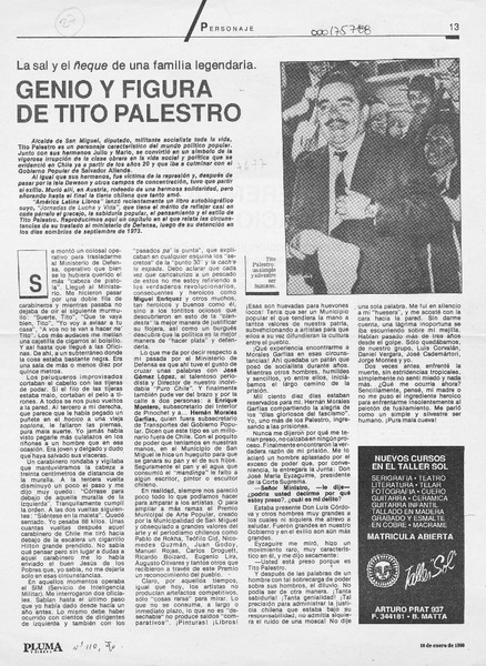 Genio y figura de Tito Palestro  [artículo].