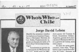 Jorge David Lebón  [artículo].