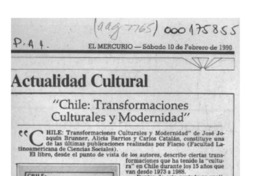 "Chile, transformaciones culturales y modernidad"  [artículo].