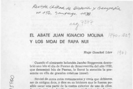 El abate Juan Ignacio Molina y los moai de Rapa Nui  [artículo] Hugo Gunckel Lüer.