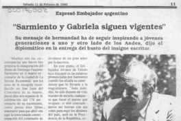 Expresó Embajador argentino "Sarmiento y Gabriela siguen vigentes"  [artículo].