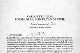 Carlos Trujillo, poesía de la dificultad de vivir
