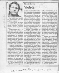 Violeta  [artículo] Ricardo García.
