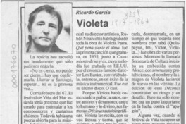 Violeta  [artículo] Ricardo García.