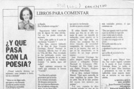 Y qué pasa con la poesía?  [artículo] María Teresa Herreros.