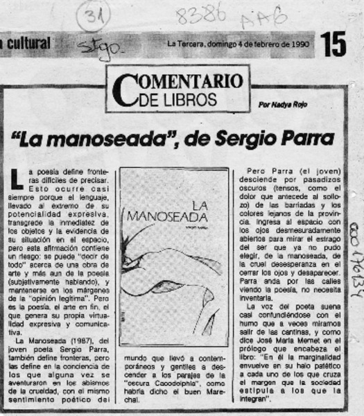 "La manoseada", de Sergio Parra  [artículo] Nadya Rojo.