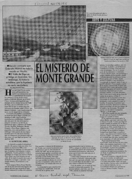 El misterio de Monte Grande  [artículo] Diego Ramírez Toro.