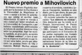 Nuevo premio a Mihovilovic  [artículo].
