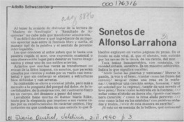 Sonetos de Alfonso Larrahona  [artículo] Adolfo Schwarzenberg.