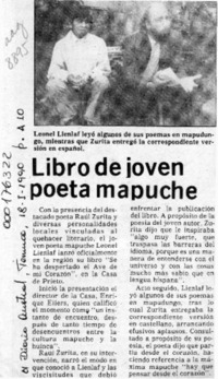 Libro de joven poeta mapuche  [artículo].