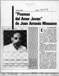 "Poemas del amor joven" de Juan Antonio Massone  [artículo] Rolando Silva.