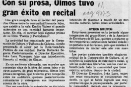 Con su prosa, Olmos tuvo gran éxito en recital  [artículo].